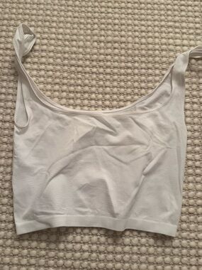 Free People White Cotton Bandeau Tank